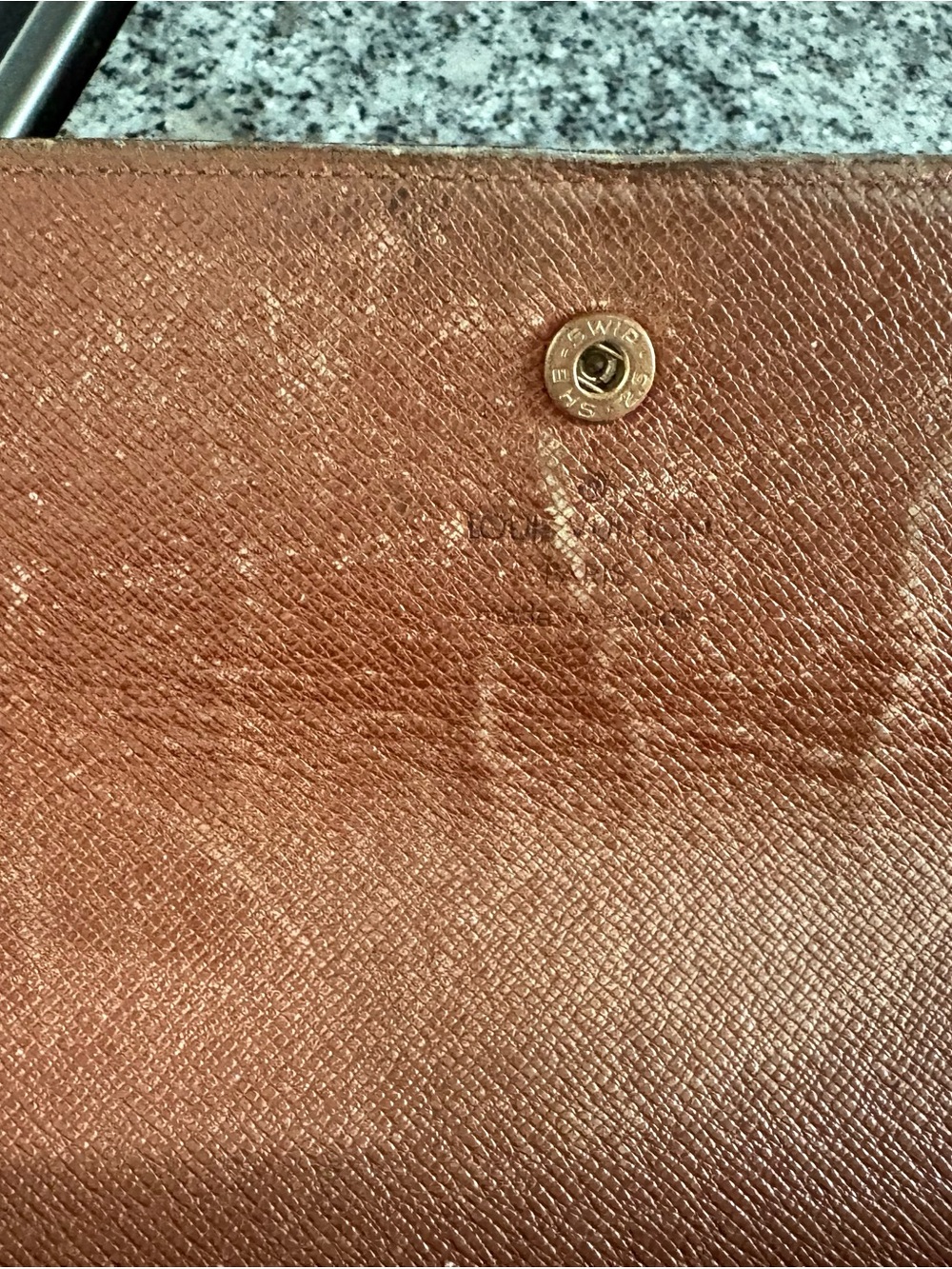 Louis Vuitton Brown Monogram Canvas Fold Wallet with Gold Snap - Picture 5 of 11